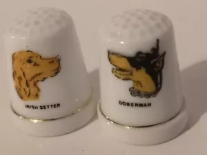 Dogs China Thimbles X2 - Picture 1 of 2