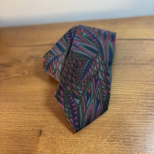 VTG Sebastiani Mens Necktie Tie Made in Italy Silk Abstract Artsy Colorful - Picture 1 of 8