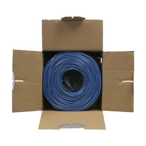 CAT5e 1000FT UTP Cable Solid 24AWG Blue Ethernet LAN Bulk Wire CAT5 RJ45 10-pack - Picture 1 of 3