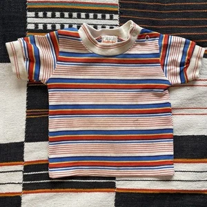 Vintage 70’s Healthtex Baby Ringer Tee Shirt. Größe 9 Monate. Druckknöpfe. USA. - Bild 1 von 11
