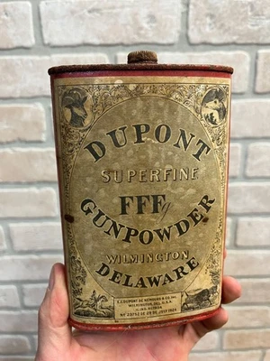 Pistola de polvo Dupont FFF Superfina de colección lata VACÍA publicidad roja Foto 1 de 4