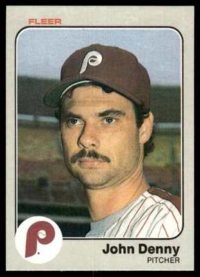 1983 Fleer John Denny Philadelphia Phillies #158 Pack Fresh - Image 1 of 2