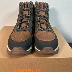Merrell Waterproof Steel Toe Boots Mens Trail Walking Ankle Boots NIB NEW Laces - Picture 1 of 12
