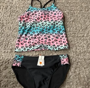 NWT Cat & Jack Animal Print Cheetah Leopard Tankini Bikini Swimsuit Size XL - Picture 1 of 2