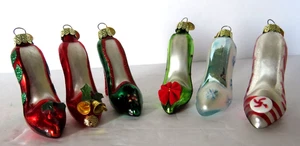 Zapatos Árbol de Navidad Adornos KSA Tacón Alto Tacones de aguja Vidrio Set 6 Decoraciones - Imagen 1 de 12