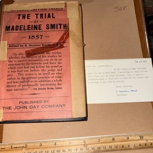 The Trial of Madeleine Smith 1857 HC DJ Owned by Actress Notable British Trials - Picture 1 of 14