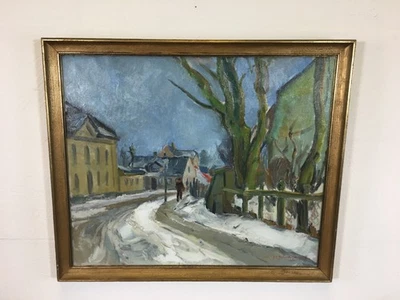 Gemälde, Bild, Ölgemälde, Straßenszene, signiert, Ewald Grauengaard - Bild 1 von 4