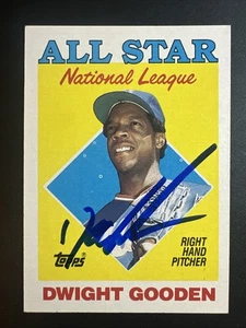 1988 Topps Baseball Dwight Gooden All Star IP Auto #405 Mets - Picture 1 of 2