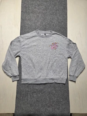 Sudadera Para Mujer Era Vaquera Gris Talla Mediana Mangas Largas Acanaladas Logo Estampado Foto 1 de 4