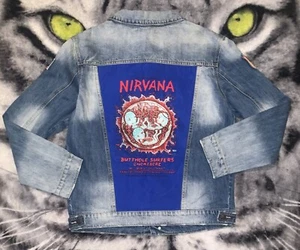 Rare Nirvana 1993 Oakland Coliseum Concert Denim Jacket Sz L NWT - Picture 1 of 9