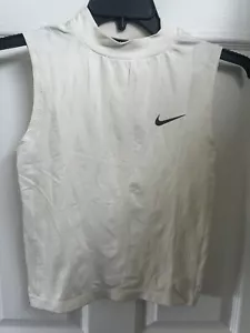 Nike Air Womens XS Sleeveless Vest Running Top Cream Pullover READ NWOT - Picture 1 of 7