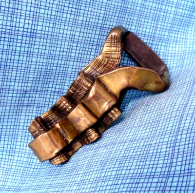 Abstract Dress Belt Buckle Boho Art Forged Bronze Signed EA Chase Vtg .QRT992.A - Image 1 of 4