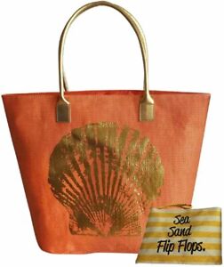 Coastlines Sea Shell Tote Bag with Small Travel Pouch