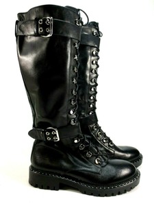 BRUNO PREMI Leder Boots Stiefel Schuhe schwarz Gothik Gr. 38 NEU B