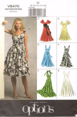 Vogue Designer Sewing Pattern Misses Sexy Dress Sash Formal Evening Gown Ruffle - Image 1 of 2