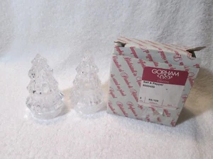Vintage GORHAM Crystal Christmas Trees Salt & Pepper Shakers Germany - Picture 1 of 6