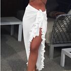 Bikini Cover Up Dress Wrap Sheer Skirt Ruffles Lady Women Swimwear Sarong Beach