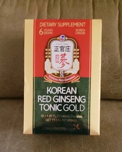 Korean Red Ginseng Tonic Gold - Unopened Box of 10 Pouches - Great Deal! NEW! - Picture 1 of 7