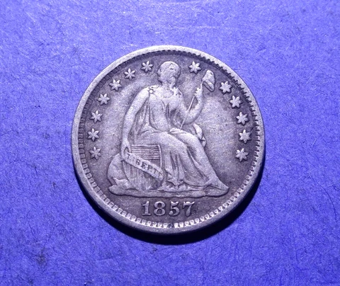 1857 Liberty Seated Half Dime  VF Cover