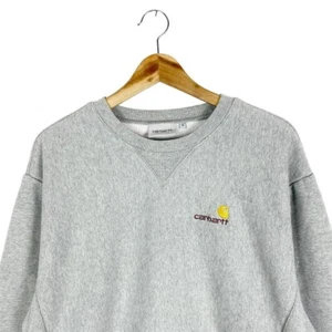 Carhartt American Script Sweat Crewneck Small Logo Grey - Size Men's M - Picture 1 of 7