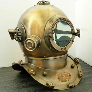 Anchor Diving Divers Helmet US Navy Mark V Steel & Aluminum Scuba Sea Helmet - Picture 1 of 4