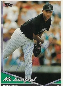 Topps #343 1994 firmado por MO SANFORD - COLORADO ROCKIES - Imagen 1 de 1