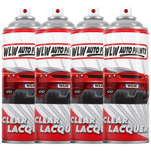 CLEAR LACQUER SPRAY PAINT WLW AEROSOL HIGH GLOSS COATING FAST DRYING 500ML x4 - Picture 1 of 1