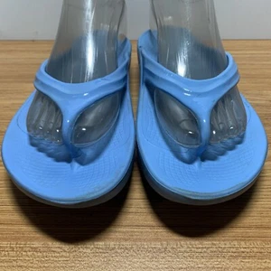 Oefos Women's Baby Blue Rubber Flip-Flop Sandals 7W EU38 - Picture 1 of 5