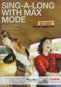 CANON PowerShot 1-Page PRINT AD 2009 2010 woman singing with her dog in car - Picture 1 of 1