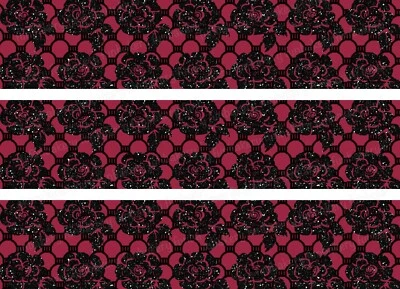 Spitze Tortenband Tortenbild Party Deko Geburtstag rot Hochzeit schwarz essbar - Bild 1 von 4