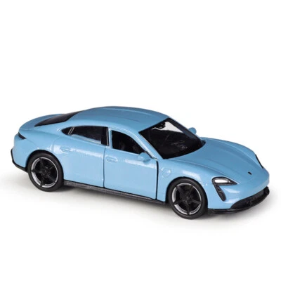 1:43 Porsche Taycan Turbo S Model Car Diecast Toy Cars Doors Open Pull Back - Image 1 of 4