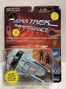 New Star Trek Excelsior Class Starship Mini Playset Playmates Riker 1995 6175 - Picture 1 of 12