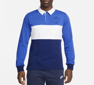 Nike Fútbol Hombre Inglaterra Larga Camiseta Polo Azul Blanco Tamaño M Nuevo - Imagen 1 de 4