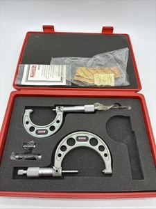 SPI 2 Piece Calibrated Mechanical Outside Micrometer Set: 1-2” & 2-3” inch Range - Picture 1 of 9