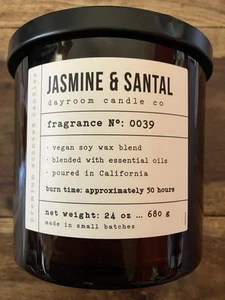 Leoben Company Jasmine & Santal 3-Wick Candle BIG 24 oz Hand Poured In The USA - Picture 1 of 3