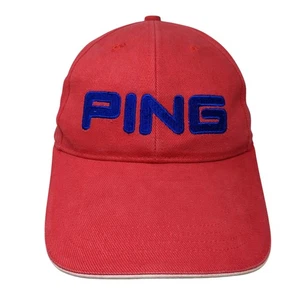Ping Slideback Baseball Cap Red One Size Adjustable Embroidered Vented Holes - Picture 1 of 8