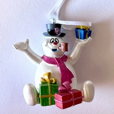 Frosty El Muñeco de Nieve con Regalos Adorno de Navidad Sello Rankin/Bajo Suelto Foto 1 de 2