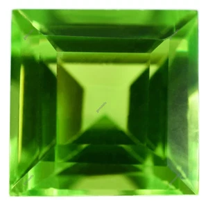 PERIDOT Square Cut Green 8 To 10 Ct CERTIFIED Rare Loose Gemstone Each Ring Size - Picture 1 of 5