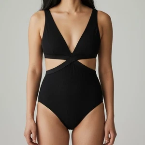 Aerie Einteiler Cut Out Feinripp Volldeckend Badeanzug Damen Small Long - Bild 1 von 8