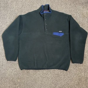 Vintage Patagonia Synchilla Snap T Pullover Fleece XXL grün blau Borte 90er - Bild 1 von 11