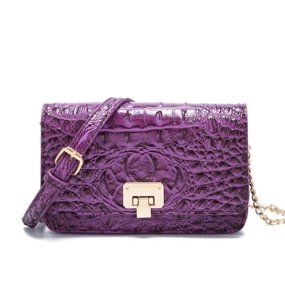 Cartera Bandolera Pequeña de Cocodrilo Celda para Cuero Vegano Bolso sin asas Cartera con Cuero... Foto 1 de 4