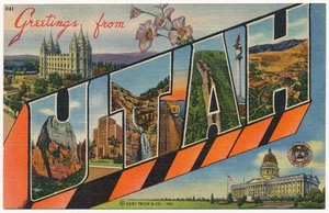 Vintage Large Letter Postcard from Utah - Picture 1 of 2