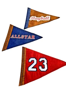 NoJo Crown Crafts Infant Products Sports Theme Felt Pennants Nursery Room Decor - Picture 1 of 9