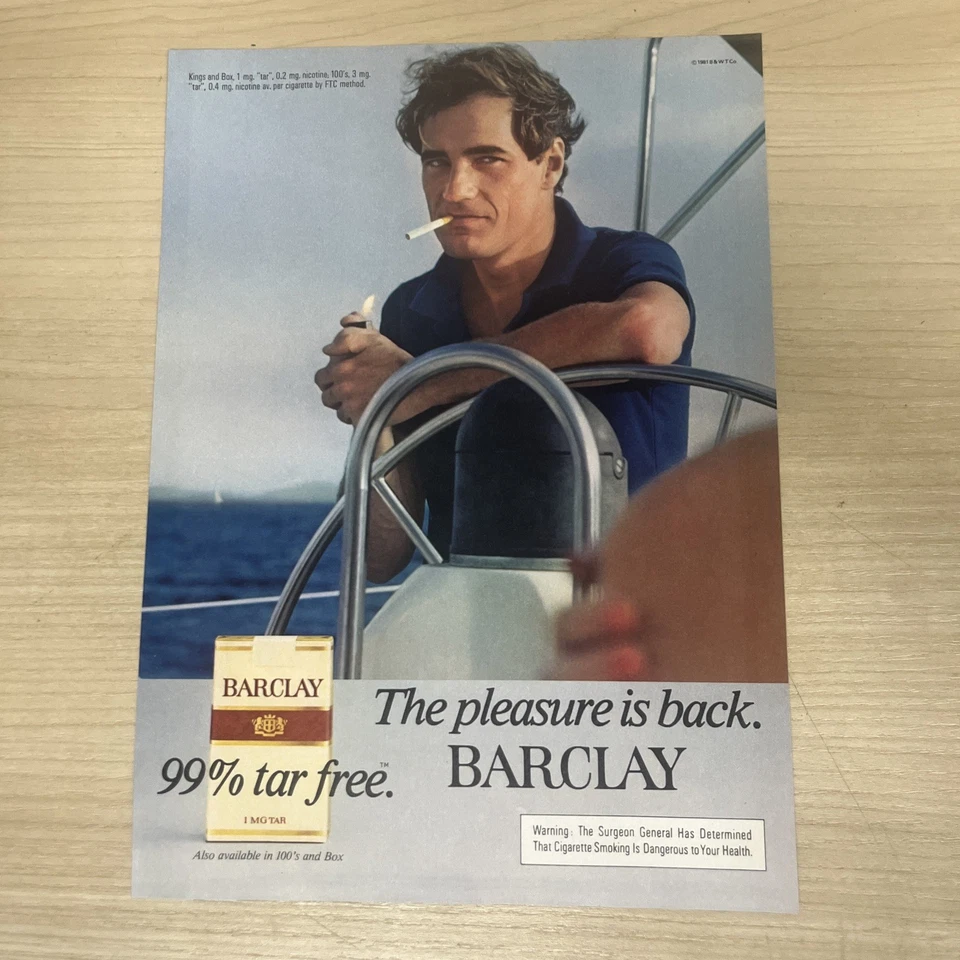 Barclay Cigarettes Barco Vela Anuncio Impreso Vintage 1981 Revista Sports Afield Foto 1 de 1