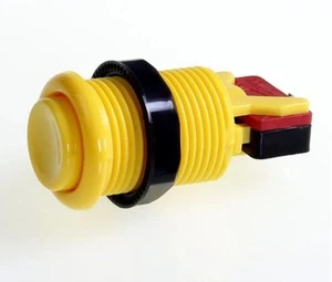 Yellow Long Length Arcade Game Push Button w/ microswitch Also for Mame & Jamma - Picture 1 of 3