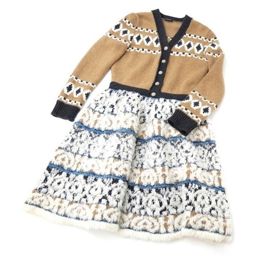 Chanel Cardigan Marrone Maglia Docking Vestito Donna Taglia 36