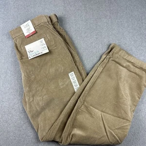 Croft & Barrow Pants Mens 34x32 Khaki Corduroy Classic Fit Stretch Flat NWT - Picture 1 of 10