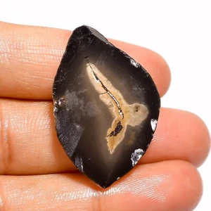 19.50 Cts Septarian Gronates Loose Gemstone Fancy Slice Natural 33X22X3 mm - Picture 1 of 6