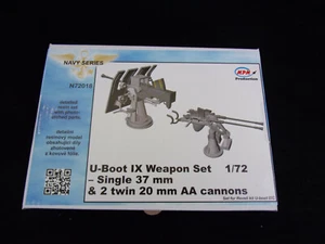 Juego de armas CMK MPM N72018 U-Boot IX individuales 37 mm y 2 cañones AA gemelos de 20 mm 1:72 - Imagen 1 de 1
