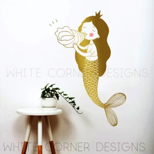 Mermaid Wall Decal - Kids Room Decal, Nursery Decal, Removable Wall Sticker ga88 - Picture 1 of 6